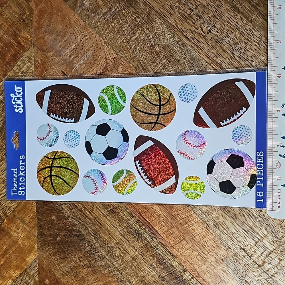 Sticko themed stickers sheet sealed sports balls